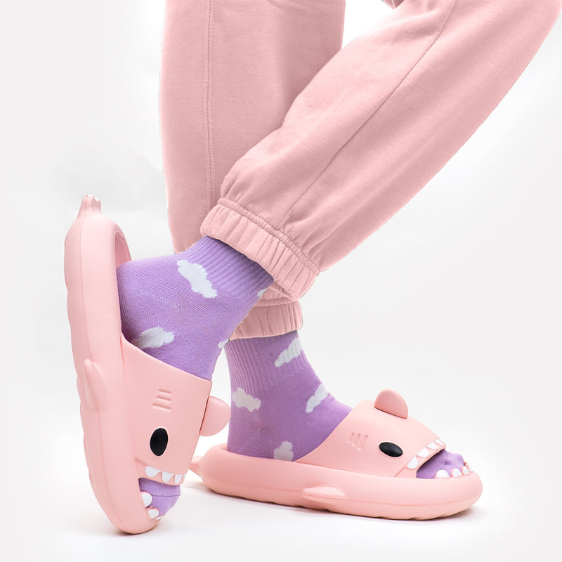  Shark Cushion Slides (Baby Pink) - Cloud Slides